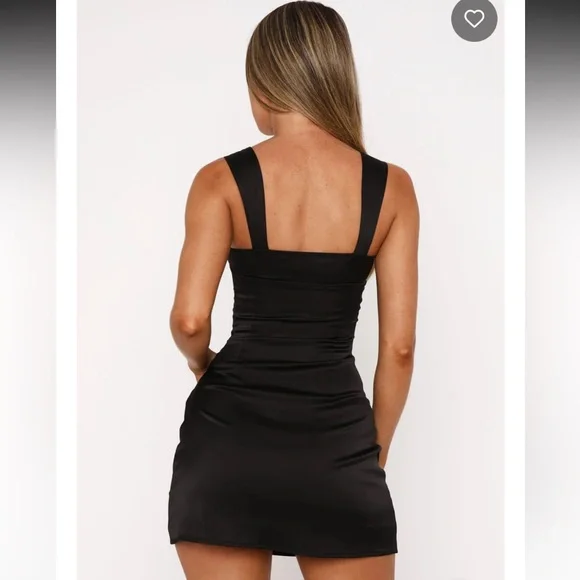 White fox black mini dress size xl new with tags - Picture 2 of 3